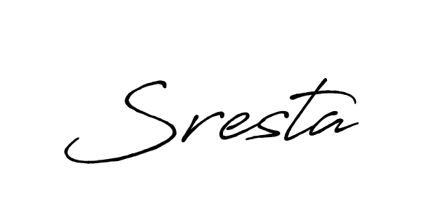 It looks lik you need a new signature style for name Sresta. Design unique handwritten (Antro_Vectra_Bolder) signature with our free signature maker in just a few clicks. Sresta signature style 7 images and pictures png