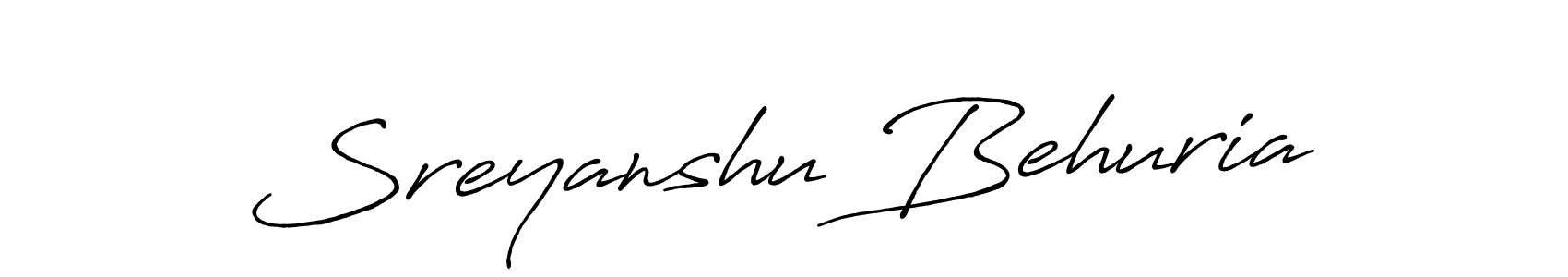 The best way (Antro_Vectra_Bolder) to make a short signature is to pick only two or three words in your name. The name Sreyanshu Behuria include a total of six letters. For converting this name. Sreyanshu Behuria signature style 7 images and pictures png