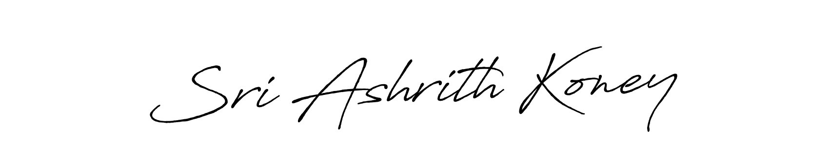 Antro_Vectra_Bolder is a professional signature style that is perfect for those who want to add a touch of class to their signature. It is also a great choice for those who want to make their signature more unique. Get Sri Ashrith Koney name to fancy signature for free. Sri Ashrith Koney signature style 7 images and pictures png