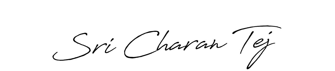 Use a signature maker to create a handwritten signature online. With this signature software, you can design (Antro_Vectra_Bolder) your own signature for name Sri Charan Tej. Sri Charan Tej signature style 7 images and pictures png