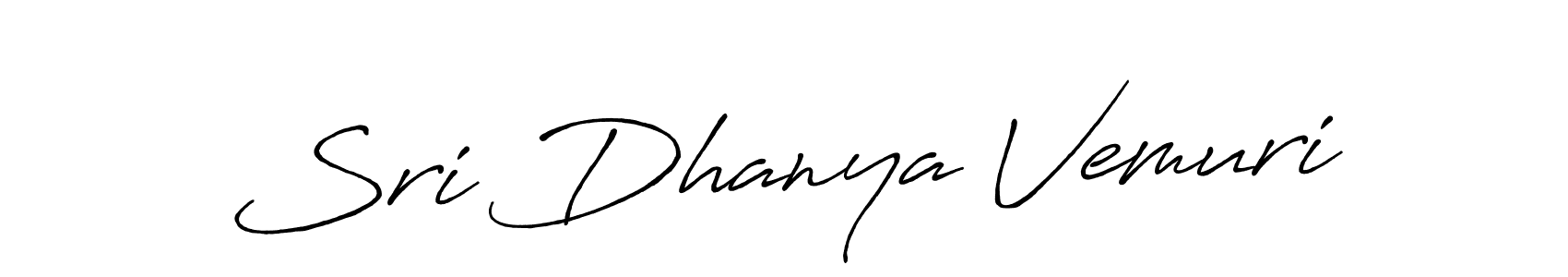 Sri Dhanya Vemuri stylish signature style. Best Handwritten Sign (Antro_Vectra_Bolder) for my name. Handwritten Signature Collection Ideas for my name Sri Dhanya Vemuri. Sri Dhanya Vemuri signature style 7 images and pictures png
