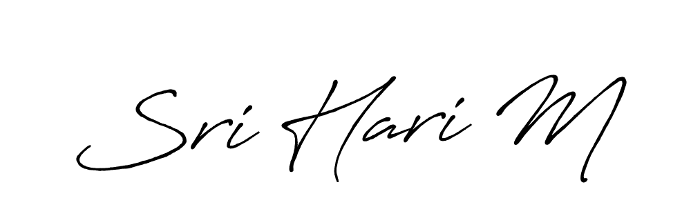 Use a signature maker to create a handwritten signature online. With this signature software, you can design (Antro_Vectra_Bolder) your own signature for name Sri Hari M. Sri Hari M signature style 7 images and pictures png
