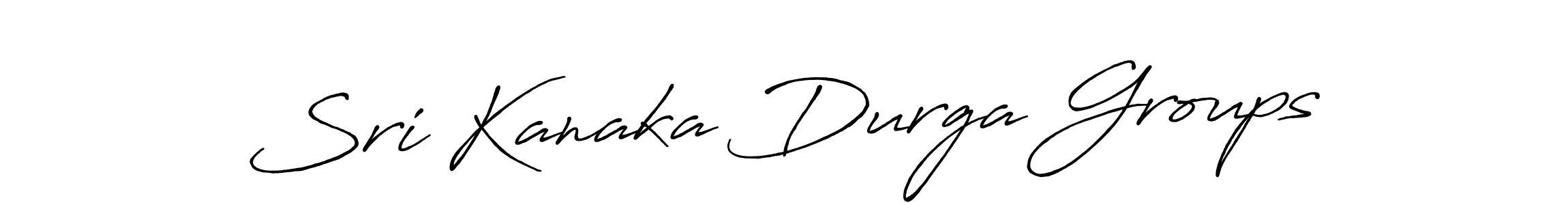 Create a beautiful signature design for name Sri Kanaka Durga Groups. With this signature (Antro_Vectra_Bolder) fonts, you can make a handwritten signature for free. Sri Kanaka Durga Groups signature style 7 images and pictures png