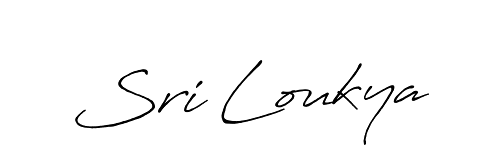 Antro_Vectra_Bolder is a professional signature style that is perfect for those who want to add a touch of class to their signature. It is also a great choice for those who want to make their signature more unique. Get Sri Loukya name to fancy signature for free. Sri Loukya signature style 7 images and pictures png