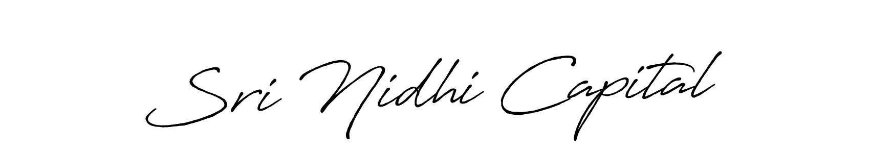 Create a beautiful signature design for name Sri Nidhi Capital. With this signature (Antro_Vectra_Bolder) fonts, you can make a handwritten signature for free. Sri Nidhi Capital signature style 7 images and pictures png