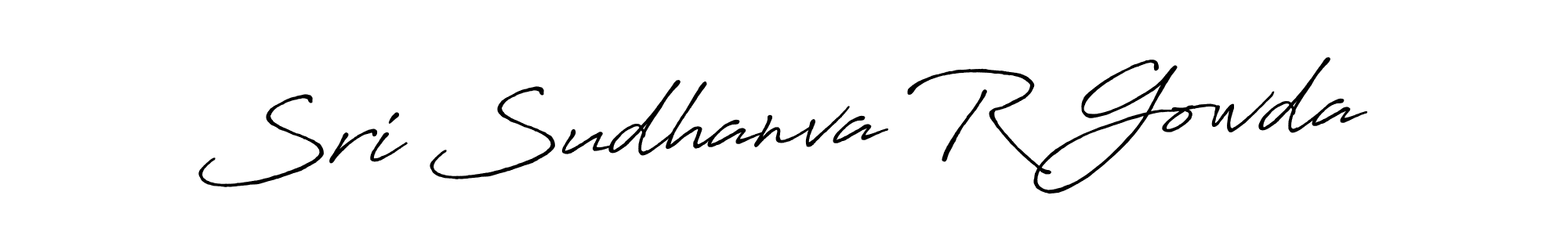 Create a beautiful signature design for name Sri Sudhanva R Gowda. With this signature (Antro_Vectra_Bolder) fonts, you can make a handwritten signature for free. Sri Sudhanva R Gowda signature style 7 images and pictures png