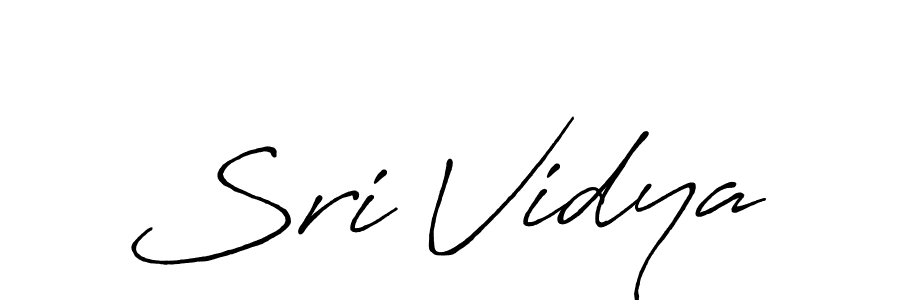 Sri Vidya stylish signature style. Best Handwritten Sign (Antro_Vectra_Bolder) for my name. Handwritten Signature Collection Ideas for my name Sri Vidya. Sri Vidya signature style 7 images and pictures png