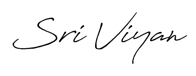 Elevate your brand with a stunning Sri Viyan eSignature. The Antro_Vectra_Bolder style provides a balanced, flowing aesthetic for everyday signing. Sri Viyan signature style 7 images and pictures png