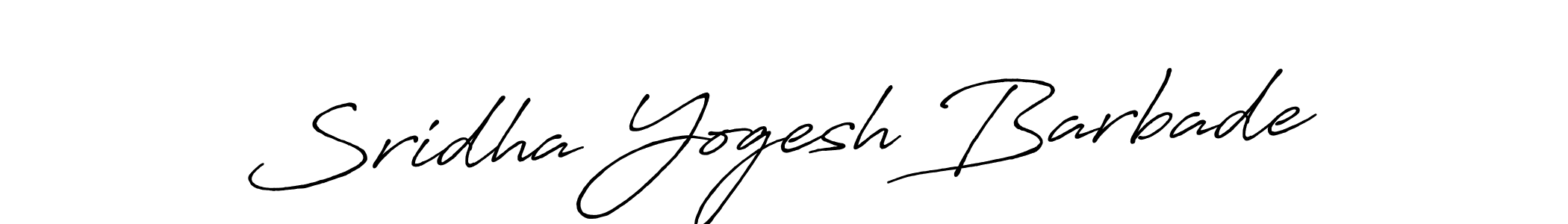 How to make Sridha Yogesh Barbade name signature. Use Antro_Vectra_Bolder style for creating short signs online. This is the latest handwritten sign. Sridha Yogesh Barbade signature style 7 images and pictures png