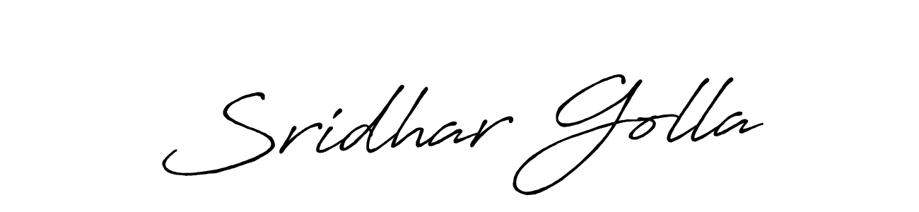 Create a beautiful signature design for name Sridhar Golla. With this signature (Antro_Vectra_Bolder) fonts, you can make a handwritten signature for free. Sridhar Golla signature style 7 images and pictures png