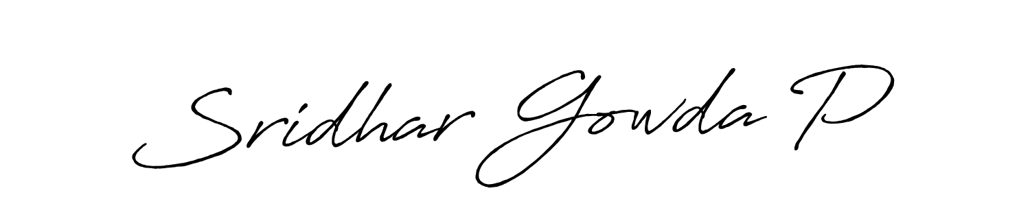 Make a beautiful signature design for name Sridhar Gowda P. With this signature (Antro_Vectra_Bolder) style, you can create a handwritten signature for free. Sridhar Gowda P signature style 7 images and pictures png