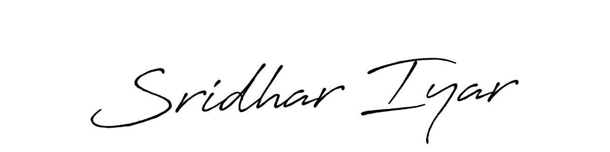 Make a beautiful signature design for name Sridhar Iyar. With this signature (Antro_Vectra_Bolder) style, you can create a handwritten signature for free. Sridhar Iyar signature style 7 images and pictures png