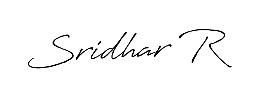 Make a beautiful signature design for name Sridhar R. With this signature (Antro_Vectra_Bolder) style, you can create a handwritten signature for free. Sridhar R signature style 7 images and pictures png