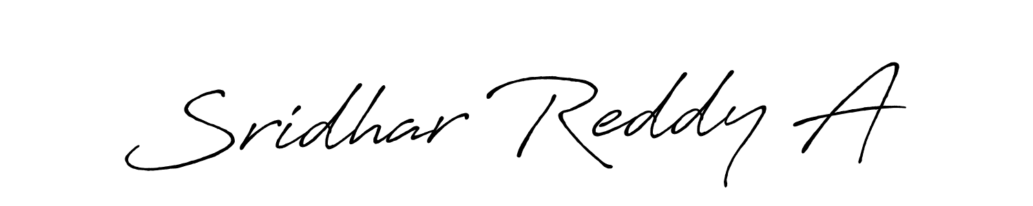 How to make Sridhar Reddy A name signature. Use Antro_Vectra_Bolder style for creating short signs online. This is the latest handwritten sign. Sridhar Reddy A signature style 7 images and pictures png