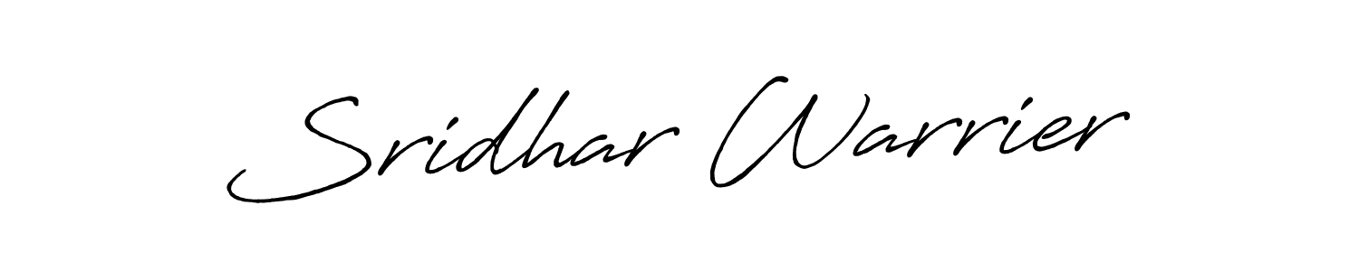 You should practise on your own different ways (Antro_Vectra_Bolder) to write your name (Sridhar Warrier) in signature. don't let someone else do it for you. Sridhar Warrier signature style 7 images and pictures png