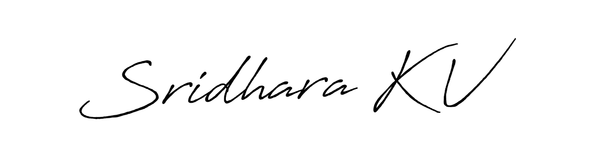 The best way (Antro_Vectra_Bolder) to make a short signature is to pick only two or three words in your name. The name Sridhara K V include a total of six letters. For converting this name. Sridhara K V signature style 7 images and pictures png