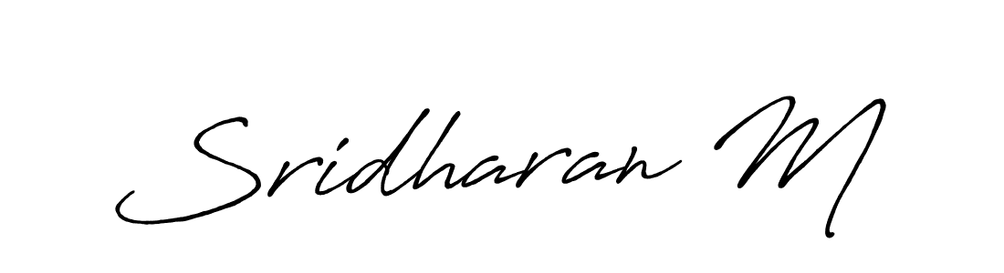 Also we have Sridharan M name is the best signature style. Create professional handwritten signature collection using Antro_Vectra_Bolder autograph style. Sridharan M signature style 7 images and pictures png