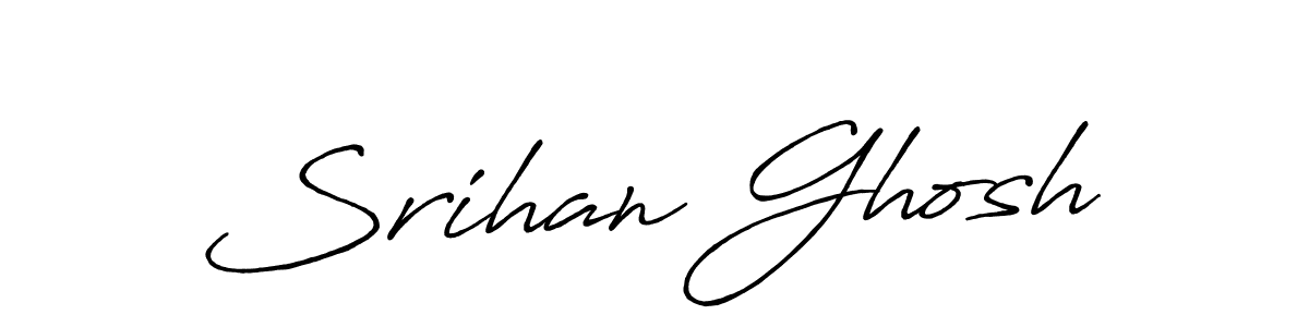 How to make Srihan Ghosh name signature. Use Antro_Vectra_Bolder style for creating short signs online. This is the latest handwritten sign. Srihan Ghosh signature style 7 images and pictures png