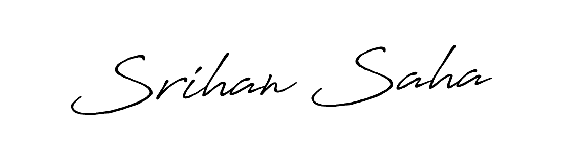 How to make Srihan Saha name signature. Use Antro_Vectra_Bolder style for creating short signs online. This is the latest handwritten sign. Srihan Saha signature style 7 images and pictures png