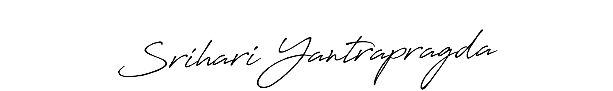Make a beautiful signature design for name Srihari Yantrapragda. With this signature (Antro_Vectra_Bolder) style, you can create a handwritten signature for free. Srihari Yantrapragda signature style 7 images and pictures png