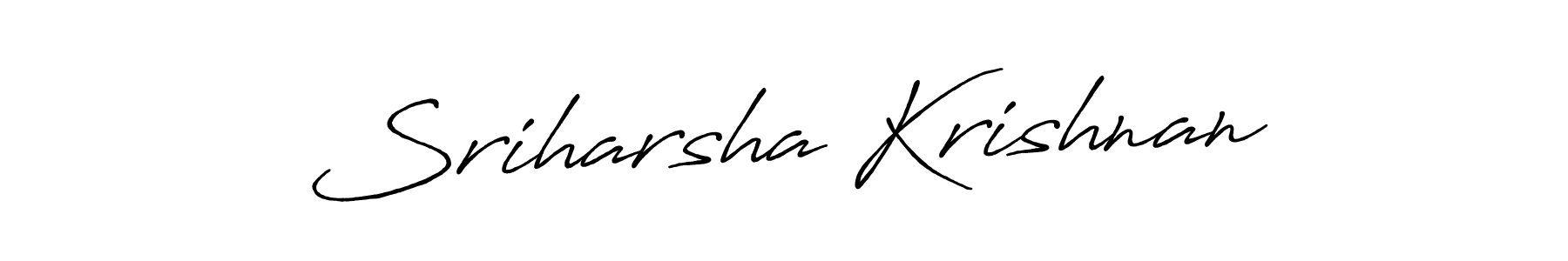 Antro_Vectra_Bolder is a professional signature style that is perfect for those who want to add a touch of class to their signature. It is also a great choice for those who want to make their signature more unique. Get Sriharsha Krishnan name to fancy signature for free. Sriharsha Krishnan signature style 7 images and pictures png