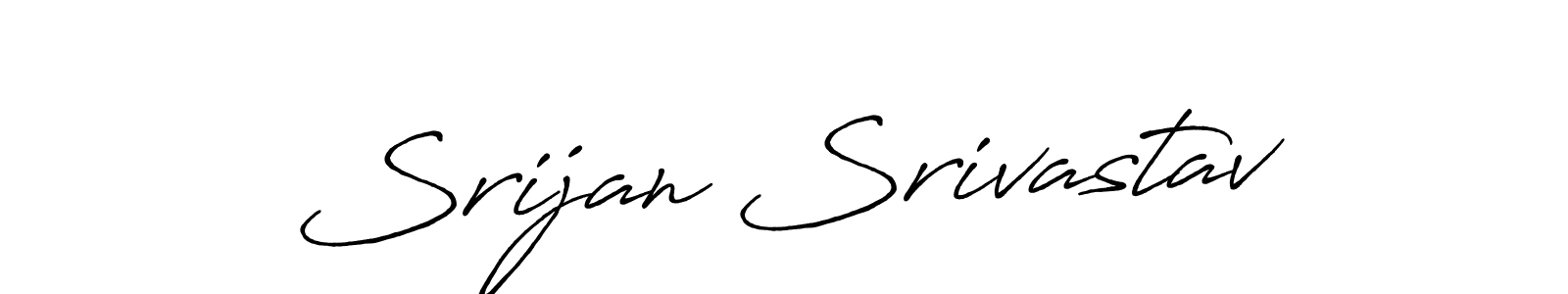 How to make Srijan Srivastav name signature. Use Antro_Vectra_Bolder style for creating short signs online. This is the latest handwritten sign. Srijan Srivastav signature style 7 images and pictures png