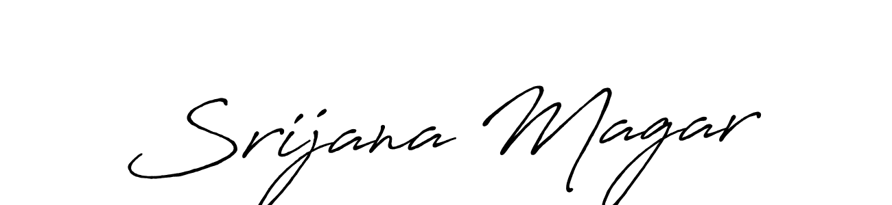 How to make Srijana Magar signature? Antro_Vectra_Bolder is a professional autograph style. Create handwritten signature for Srijana Magar name. Srijana Magar signature style 7 images and pictures png