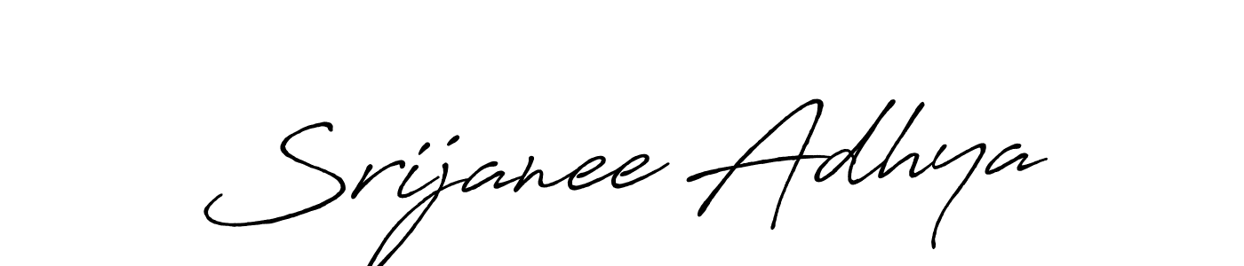 How to make Srijanee Adhya name signature. Use Antro_Vectra_Bolder style for creating short signs online. This is the latest handwritten sign. Srijanee Adhya signature style 7 images and pictures png