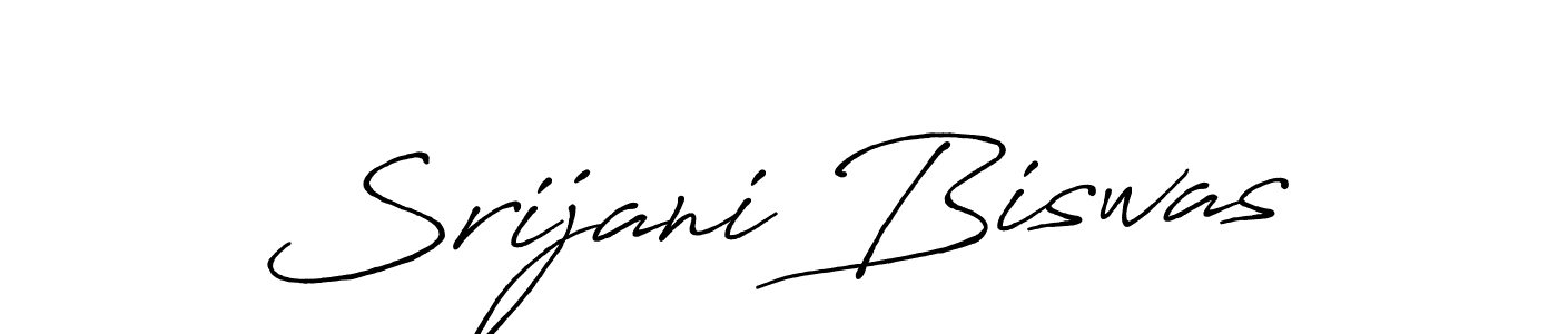 Make a beautiful signature design for name Srijani Biswas. With this signature (Antro_Vectra_Bolder) style, you can create a handwritten signature for free. Srijani Biswas signature style 7 images and pictures png