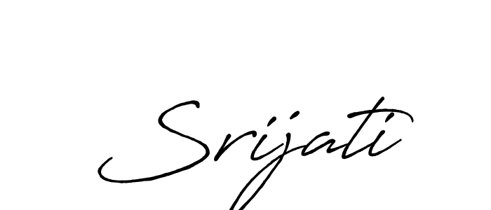 How to make Srijati name signature. Use Antro_Vectra_Bolder style for creating short signs online. This is the latest handwritten sign. Srijati signature style 7 images and pictures png
