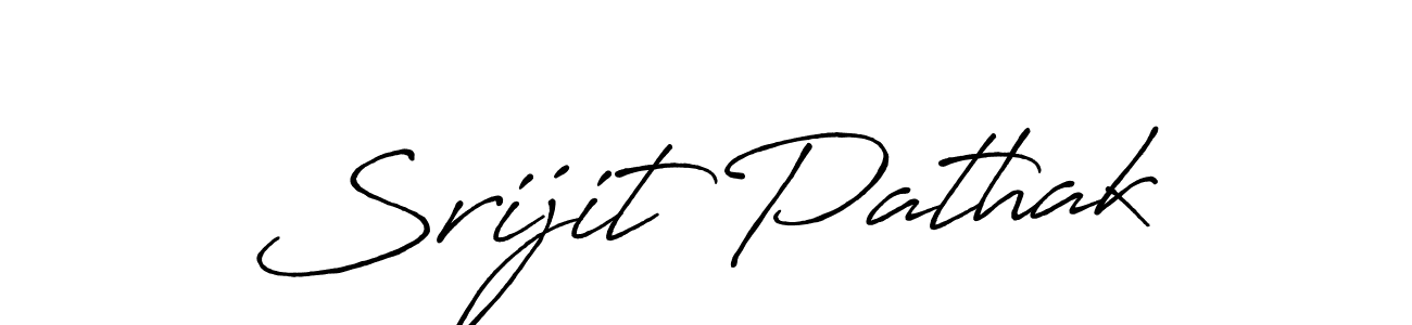 Create a beautiful signature design for name Srijit Pathak. With this signature (Antro_Vectra_Bolder) fonts, you can make a handwritten signature for free. Srijit Pathak signature style 7 images and pictures png