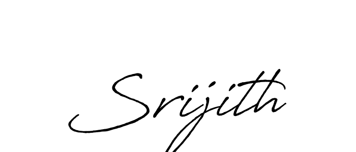 How to make Srijith name signature. Use Antro_Vectra_Bolder style for creating short signs online. This is the latest handwritten sign. Srijith signature style 7 images and pictures png