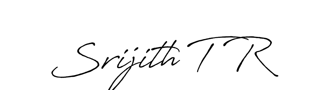 How to make Srijith T R signature? Antro_Vectra_Bolder is a professional autograph style. Create handwritten signature for Srijith T R name. Srijith T R signature style 7 images and pictures png