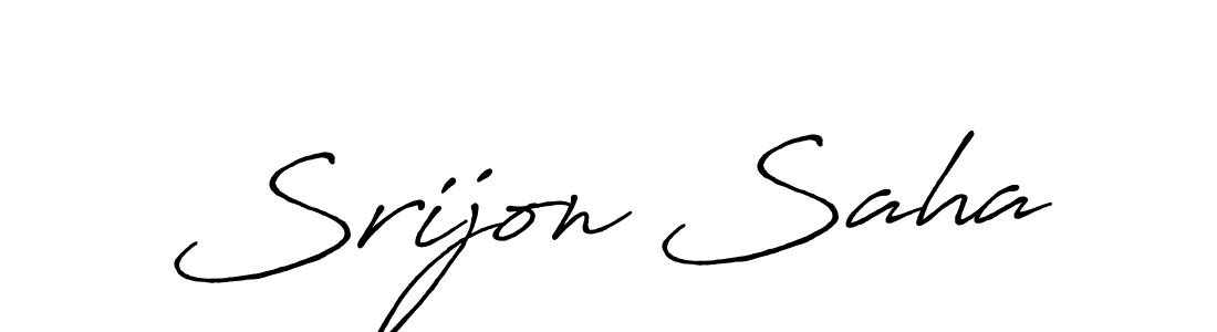Use a signature maker to create a handwritten signature online. With this signature software, you can design (Antro_Vectra_Bolder) your own signature for name Srijon Saha. Srijon Saha signature style 7 images and pictures png