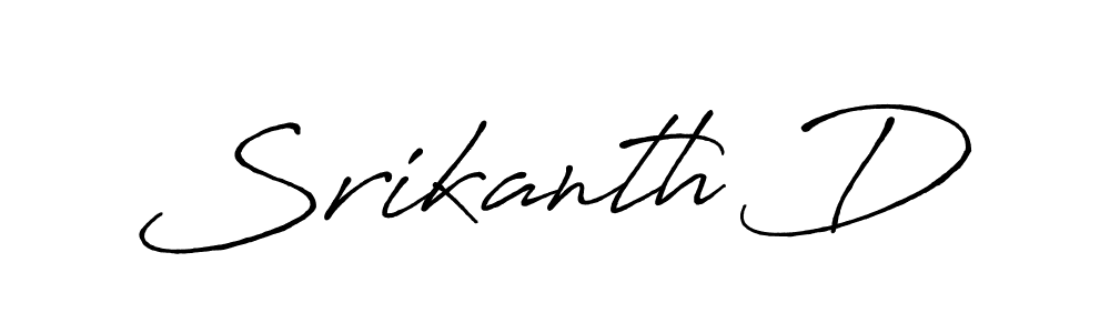 The best way (Antro_Vectra_Bolder) to make a short signature is to pick only two or three words in your name. The name Srikanth D include a total of six letters. For converting this name. Srikanth D signature style 7 images and pictures png