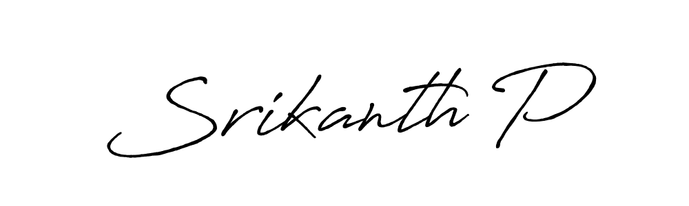 Create a beautiful signature design for name Srikanth P. With this signature (Antro_Vectra_Bolder) fonts, you can make a handwritten signature for free. Srikanth P signature style 7 images and pictures png