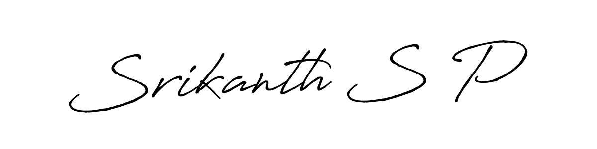 Make a beautiful signature design for name Srikanth S P. With this signature (Antro_Vectra_Bolder) style, you can create a handwritten signature for free. Srikanth S P signature style 7 images and pictures png