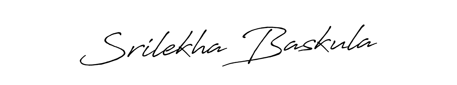 The best way (Antro_Vectra_Bolder) to make a short signature is to pick only two or three words in your name. The name Srilekha Baskula include a total of six letters. For converting this name. Srilekha Baskula signature style 7 images and pictures png