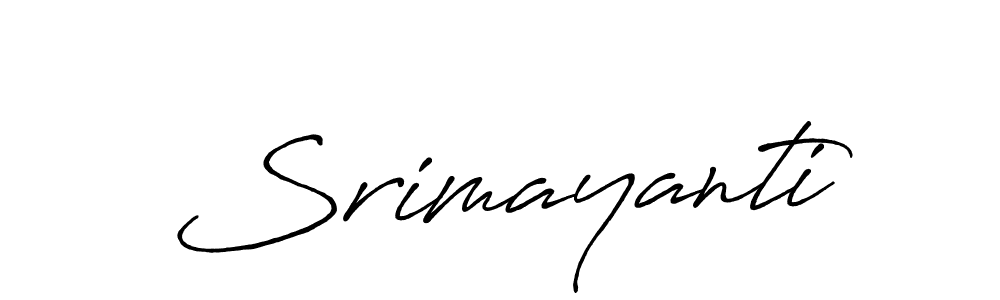 Make a beautiful signature design for name Srimayanti. With this signature (Antro_Vectra_Bolder) style, you can create a handwritten signature for free. Srimayanti signature style 7 images and pictures png