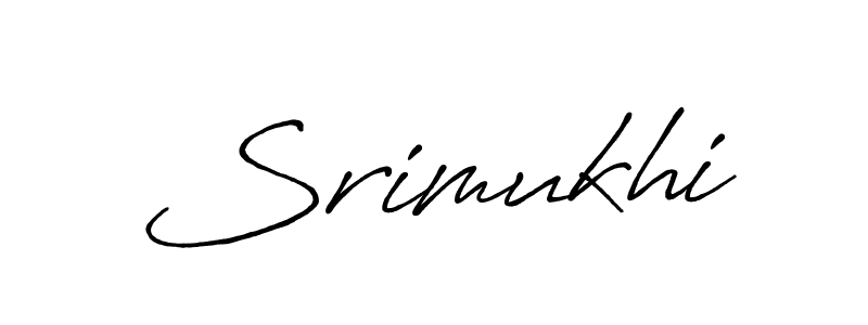 Make a beautiful signature design for name Srimukhi. With this signature (Antro_Vectra_Bolder) style, you can create a handwritten signature for free. Srimukhi signature style 7 images and pictures png