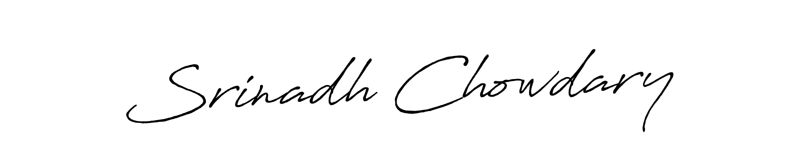 Antro_Vectra_Bolder is a professional signature style that is perfect for those who want to add a touch of class to their signature. It is also a great choice for those who want to make their signature more unique. Get Srinadh Chowdary name to fancy signature for free. Srinadh Chowdary signature style 7 images and pictures png
