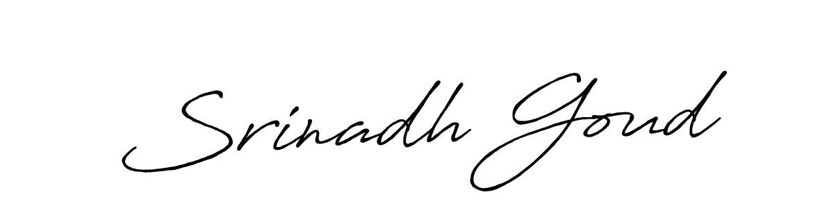 Create a beautiful signature design for name Srinadh Goud. With this signature (Antro_Vectra_Bolder) fonts, you can make a handwritten signature for free. Srinadh Goud signature style 7 images and pictures png