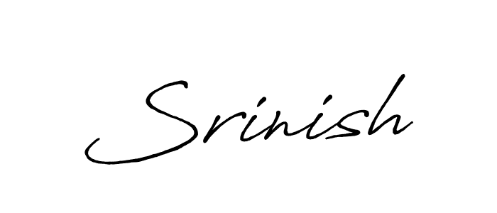 How to make Srinish name signature. Use Antro_Vectra_Bolder style for creating short signs online. This is the latest handwritten sign. Srinish signature style 7 images and pictures png