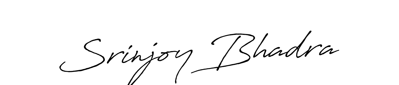 How to make Srinjoy Bhadra name signature. Use Antro_Vectra_Bolder style for creating short signs online. This is the latest handwritten sign. Srinjoy Bhadra signature style 7 images and pictures png