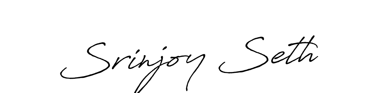 How to make Srinjoy Seth name signature. Use Antro_Vectra_Bolder style for creating short signs online. This is the latest handwritten sign. Srinjoy Seth signature style 7 images and pictures png