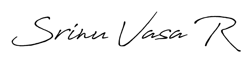 Master the art of signing with Srinu Vasa R written in fluent Antro_Vectra_Bolder script. A great template to practice and refine your handwriting. Srinu Vasa R signature style 7 images and pictures png