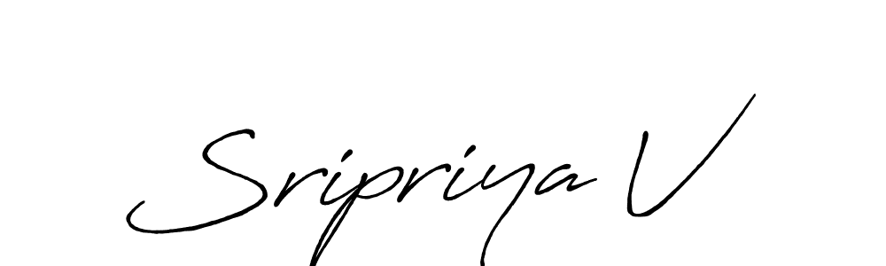 Use a signature maker to create a handwritten signature online. With this signature software, you can design (Antro_Vectra_Bolder) your own signature for name Sripriya V. Sripriya V signature style 7 images and pictures png