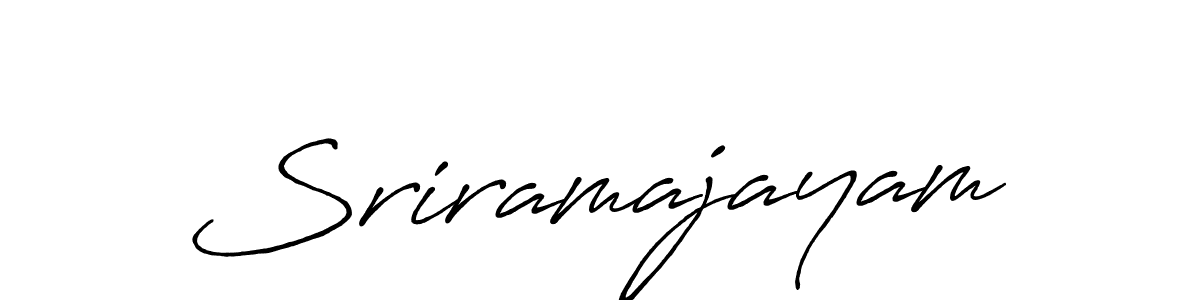 Make a beautiful signature design for name Sriramajayam. With this signature (Antro_Vectra_Bolder) style, you can create a handwritten signature for free. Sriramajayam signature style 7 images and pictures png