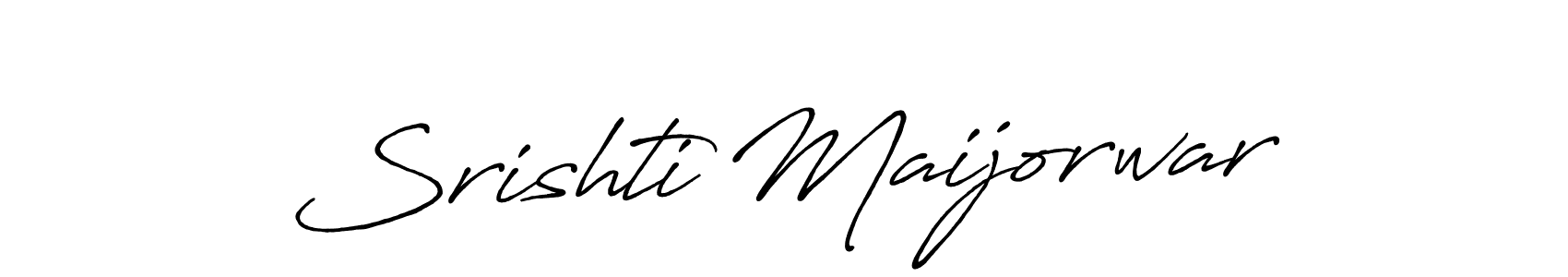 You should practise on your own different ways (Antro_Vectra_Bolder) to write your name (Srishti Maijorwar) in signature. don't let someone else do it for you. Srishti Maijorwar signature style 7 images and pictures png