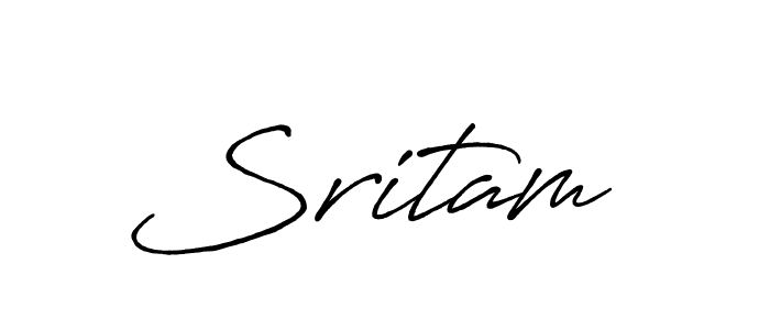 The best way (Antro_Vectra_Bolder) to make a short signature is to pick only two or three words in your name. The name Sritam  include a total of six letters. For converting this name. Sritam  signature style 7 images and pictures png